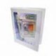 CARPETA MARCA KINERA-AZOR DE 2 PULGADAS TRES AROS EN O COLOR BLANCA TAMAñO CARTA DE VINIL CRISTAL