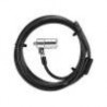CANDADO DE SEGURIDAD 1.5 METROS 4.4MM CON LLAVE ACERO NEGRO