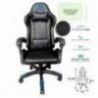SILLA GAMER RGB INCLINACION RESPALDO 145 CLASE 4 140-150KG NSG-RGB1 FOAM 350MM 63CM 64CM 121-131CM COJIN LUMBAR Y CABEZ